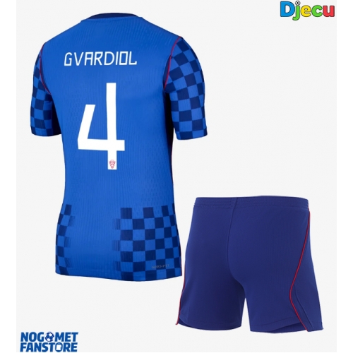 Hrvatska Josko Gvardiol #4 Gostujuci Dres za djecu SP 2026 Kratak Rukav (+ Kratke hlače)